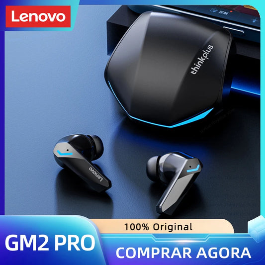 Original Lenovo GM2 Pro 5.3 Fone de ouvido Bluetooth Fones de ouvido sem fio Fones de ouvido de baixa latência HD Call Dual Mode Gaming Headset com microfone