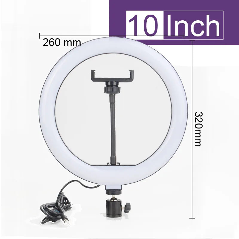 Luz de Anel LED 14 polegadas para Fotografia - Tripé com Luz de Anel para Transmissão ao Vivo