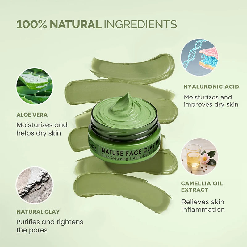 Máscara Facial de Argila com Cúrcuma e Vitamina C para Limpeza Profunda e Hidratação, Cuidados com a Pele, Máscara Facial para Remoção de Cravos e Limpeza de Poros