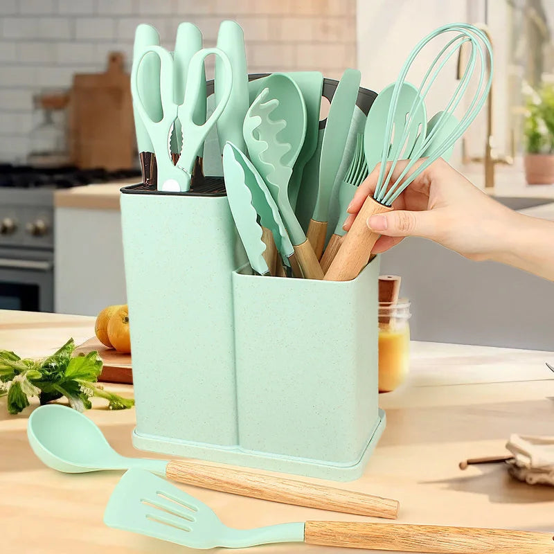 Conjunto de utensílios de cozinha de silicone