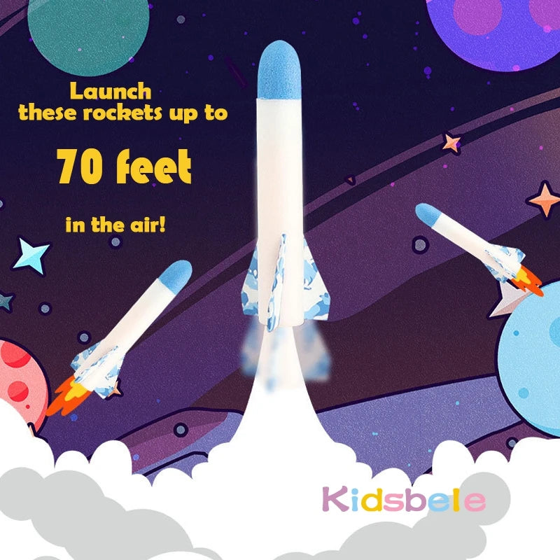 Kid Air Rocket Foot Pump Launcher Brinquedos Jogo Esportivo Jump Stomp Conjunto de Brincadeira Infantil Ao Ar Livre Brinquedo Pressionado Lançadores de Foguetes Jogos de Pedal