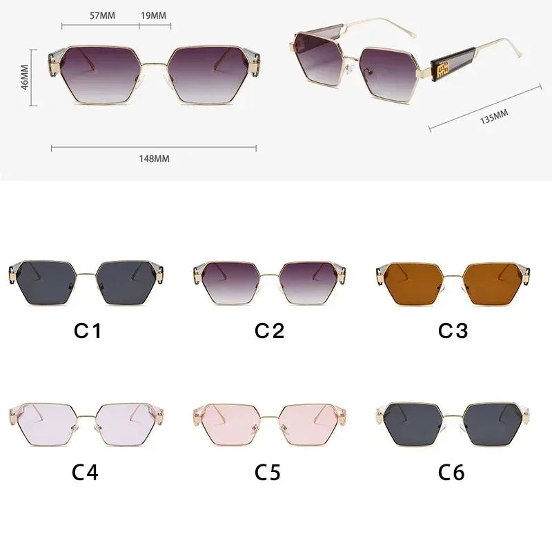 Yoovos Retângulo de Alta Qualidade Óculos De Sol De Marca De Moda Designer De Óculos Vintage Armação De Metal Óculos UV400 Gafas De Sol Mujer