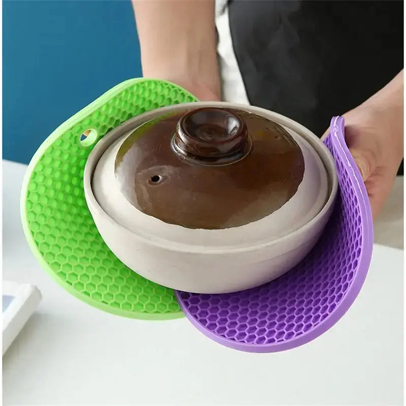Tapete de silicone redondo resistente ao calor Copos de bebida Porta-copos Isolamento Suporte de panela antiderrapante Engrossar mesa Placemat Acessórios de cozinha