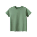2024 Verão Meninas Meninos Camisetas Sólidas Roupas 100% Algodão Puro Manga Curta Amarelo Vermelho Verde Crianças UnderShirt Bottomming Roupas