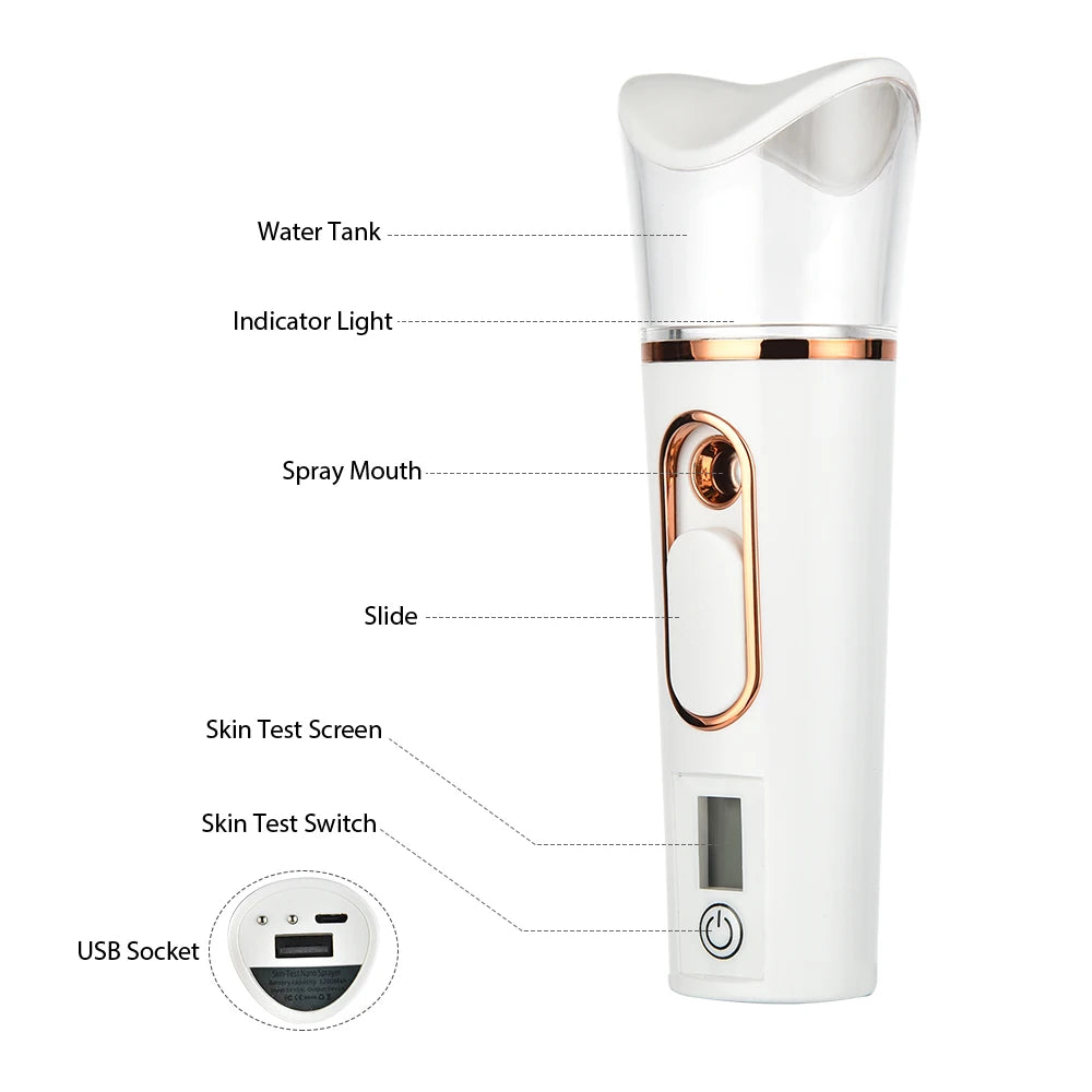 Mini Nebulizador Facial Nano Teste de Pele
