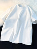 Camiseta Waffle Masculina Nova Gola Redonda Solta Camiseta Feminina Moda Casual Camisetas Verão High Street Oversized Meia Manga Camisetas Top