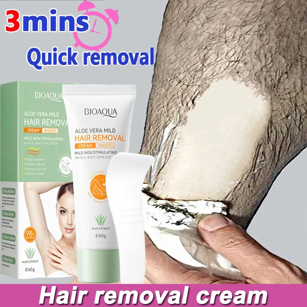 Creme de Depilação Depiladora Permanente Creme Áreas Íntimas Saúde Indolor Removedor de Pêlos Inibidor de Crescimento para Homens Mulher Cuidados com o Corpo