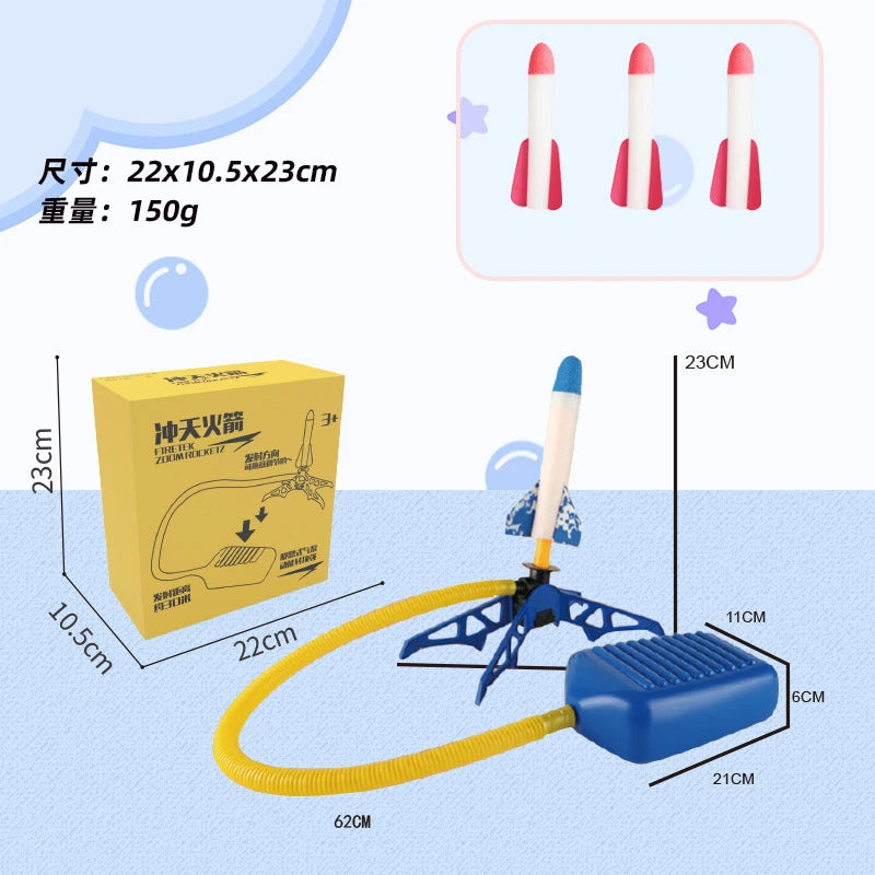 Kid Air Rocket Foot Pump Launcher Brinquedos Jogo Esportivo Jump Stomp Conjunto de Brincadeira Infantil Ao Ar Livre Brinquedo Pressionado Lançadores de Foguetes Jogos de Pedal