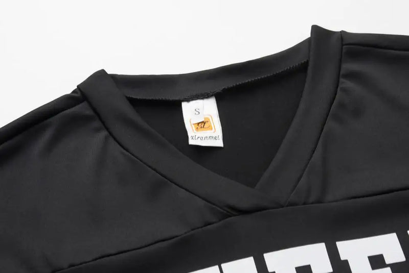 2024 Nova Moda Decote Em V Rainha Letras Vestido Estampado Manga Curta Basquete Estilo Esportivo Sexy Solto Roupas Femininas Streetwear