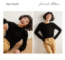 Pulôver feminino outono/inverno 100% puro suéter de caxemira casual suéter de malha gola redonda solto Tops básico versátil Blusa