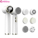 Dispositivo de Limpeza Facial Elétrico LED 6 em 1, Escova de Lavagem Facial, Escova de Limpeza Facial, Mini Hifu, Cuidados com a Pele, Carregador USB