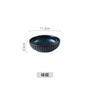 Pratos de cerâmica vitrificada em forno azul, pratos de jantar para micro-ondas, tigelas de salada de arroz redondas, talheres domésticos