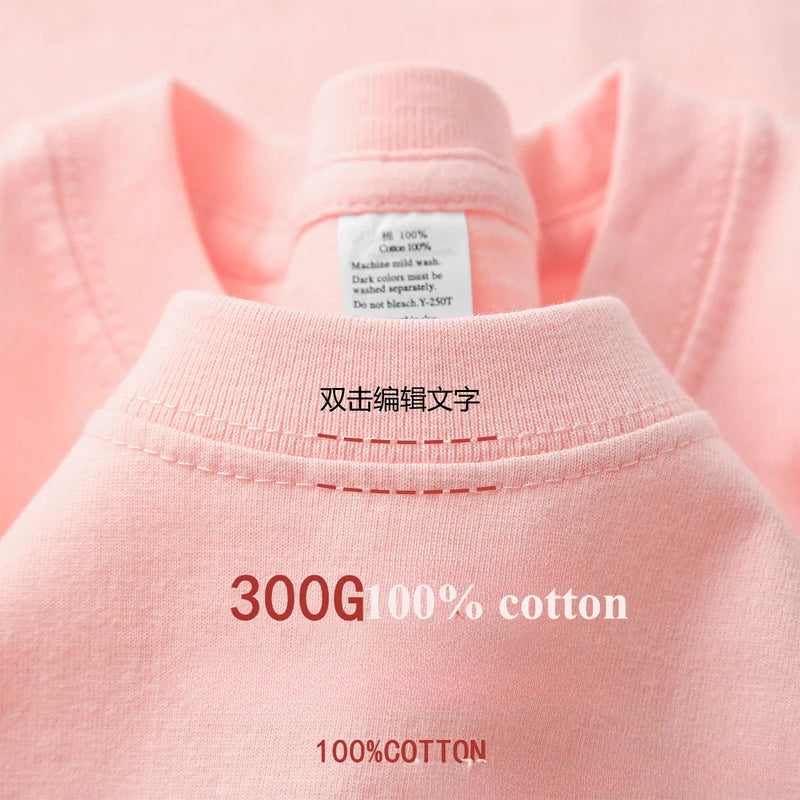 Camiseta de algodão de verão resistente 300 gramas algodão puro americano manga curta camiseta masculina casual base top camiseta grande