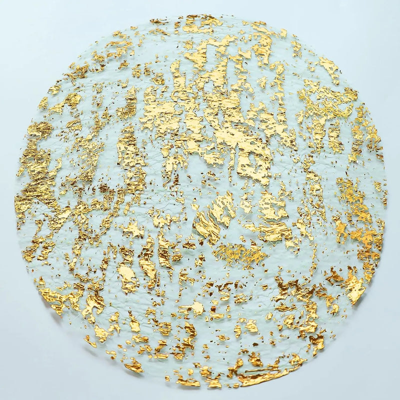 20 / 100PCS Placemats de folha metálica 33 cm redondos Super finos descartáveis Glitter Gold Table Mats para decoração de casa de festa de aniversário de casamento