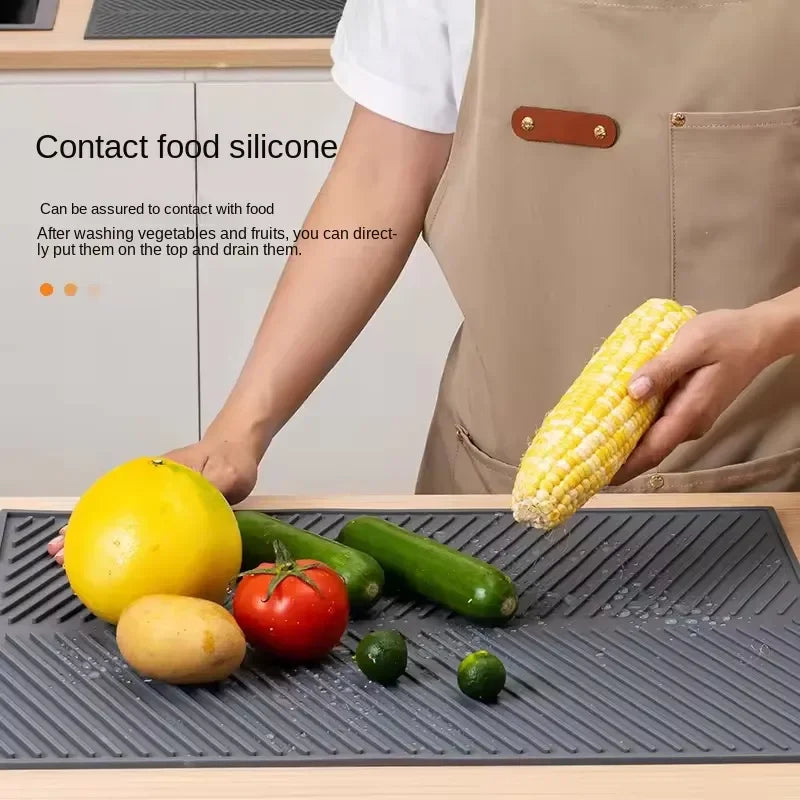 1 PC Silicone Almofada de Drenagem Tapete de Secagem Potes Tapete de Drenagem de Prato Para Talheres de Cozinha Tapetes Antiderrapantes Anti-escaldadura Coaster Utensílios de Cozinha