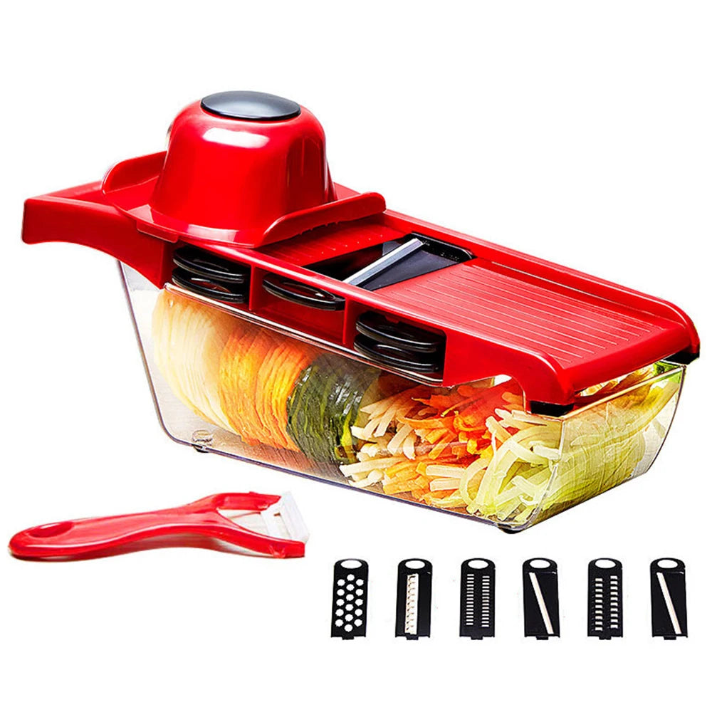 Cortador de vegetais com lâmina de aço Fatiador de batata Cenoura Ralador de queijo Fatiador de vegetais Acessórios de cozinha
