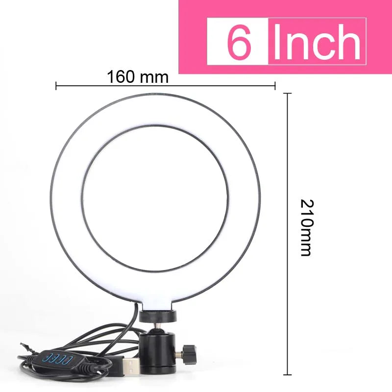 Luz de Anel LED 14 polegadas para Fotografia - Tripé com Luz de Anel para Transmissão ao Vivo