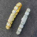 10 / 12MM Clustered Tennis Chain para Homens Colar Hip Hop Iced Out Zircônia Latão Rapper Rock Gargantilha Jóias