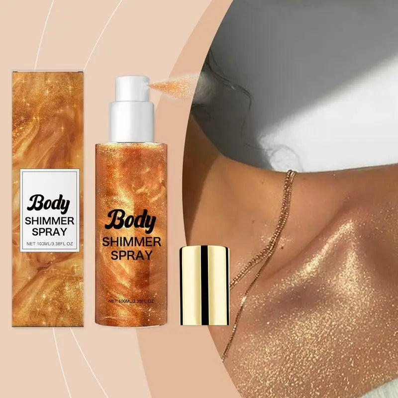 Spray de Brilho Corporal Bronze Iluminador Corporal