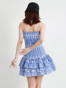 TWOTWINSTYLE Cut Out Bainha em camadas Vestido Sexy Para Mulheres Sem Alças Sem Mangas Fora Do Ombro Cintura Alta Mini Vestidos Roupas Femininas