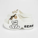 Novo urso preto e branco com sola grossa sandálias e chinelos femininos E19