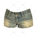 Personalidade Americana Hot Girl Y2K Harajuku Hip Shorts Pretos Hip Hop Moda Roupas Da Moda Salgueiro Nail Design Sexy Denim Shorts