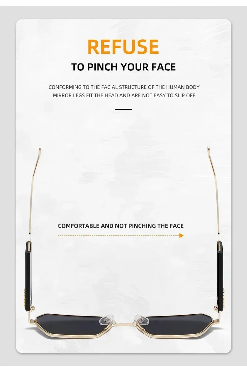 Yoovos Retângulo de Alta Qualidade Óculos De Sol De Marca De Moda Designer De Óculos Vintage Armação De Metal Óculos UV400 Gafas De Sol Mujer