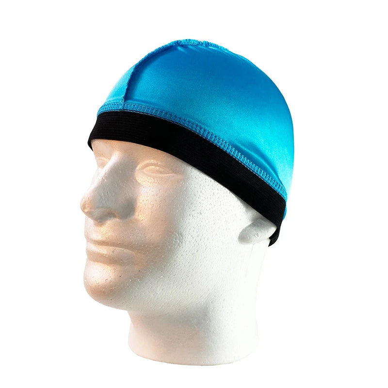 Novo Boné de Cúpula de Seda Unissex Para Homens Elástico Bandanas Durag de Seda Tampa de Peruca Inferior Spandex Boné de Resfriamento Boné de Gorro Baseado em Seda
