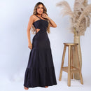 Fashion Blogger Tendencia Vestido Longo Aberto Nas Costas