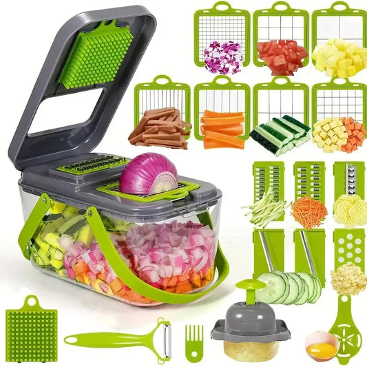16/25 em 1 Cortador Multifuncional de Legumes com Cabo Ralador de Alimentos Cortador de Legumes Fatiador Picador Itens de Cozinha Ferramenta de cocina