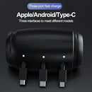 Carregador de apoio de cabeça retrátil para trás multi USB-C rápido para Android, Apple para iPhone, Samsung, acessório para notebook