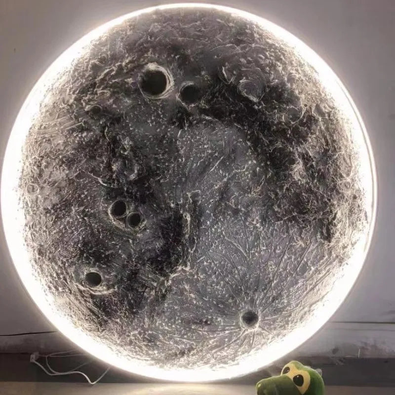 Lâmpada de parede 3D Crater moderna Luxo Redondo Tridimensional Alívio Lua Design Embelezado Decoração de Casa 3 Cor Lâmpada Mural
