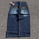 Moda americana 2025 Southpole New Y2k Branco Homens Estampado Jeans Gótico Retro Calças Soltas Calças Largas Casuais de Rua Calça Jeans Casal