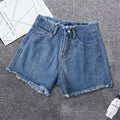 2023 Verão Mulher High Haist Jeans Shorts Moda Ásperas Denim Calças Curtas Colegial Calças Casuais Azul Preto Branco Jeans
