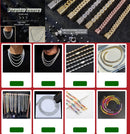 10 / 12MM Clustered Tennis Chain para Homens Colar Hip Hop Iced Out Zircônia Latão Rapper Rock Gargantilha Jóias