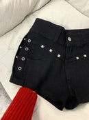 Personalidade Americana Hot Girl Y2K Harajuku Hip Shorts Pretos Hip Hop Moda Roupas Da Moda Salgueiro Nail Design Sexy Denim Shorts