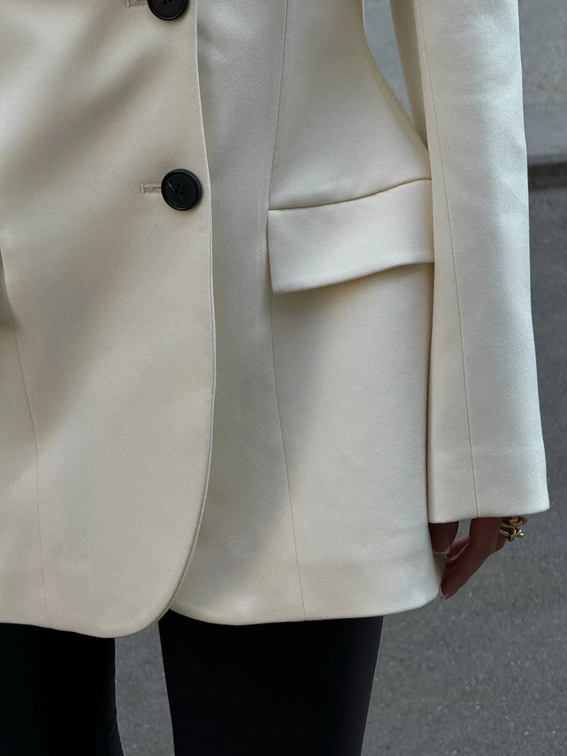 Bornladies Outono Inverno Cintura Fina Chic Blazer Casacos Senhoras Escritório Senhoras Trespassado Moda Ternos Jaqueta Roupas Femininas