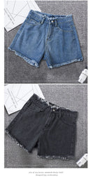 2023 Verão Mulher High Haist Jeans Shorts Moda Ásperas Denim Calças Curtas Colegial Calças Casuais Azul Preto Branco Jeans