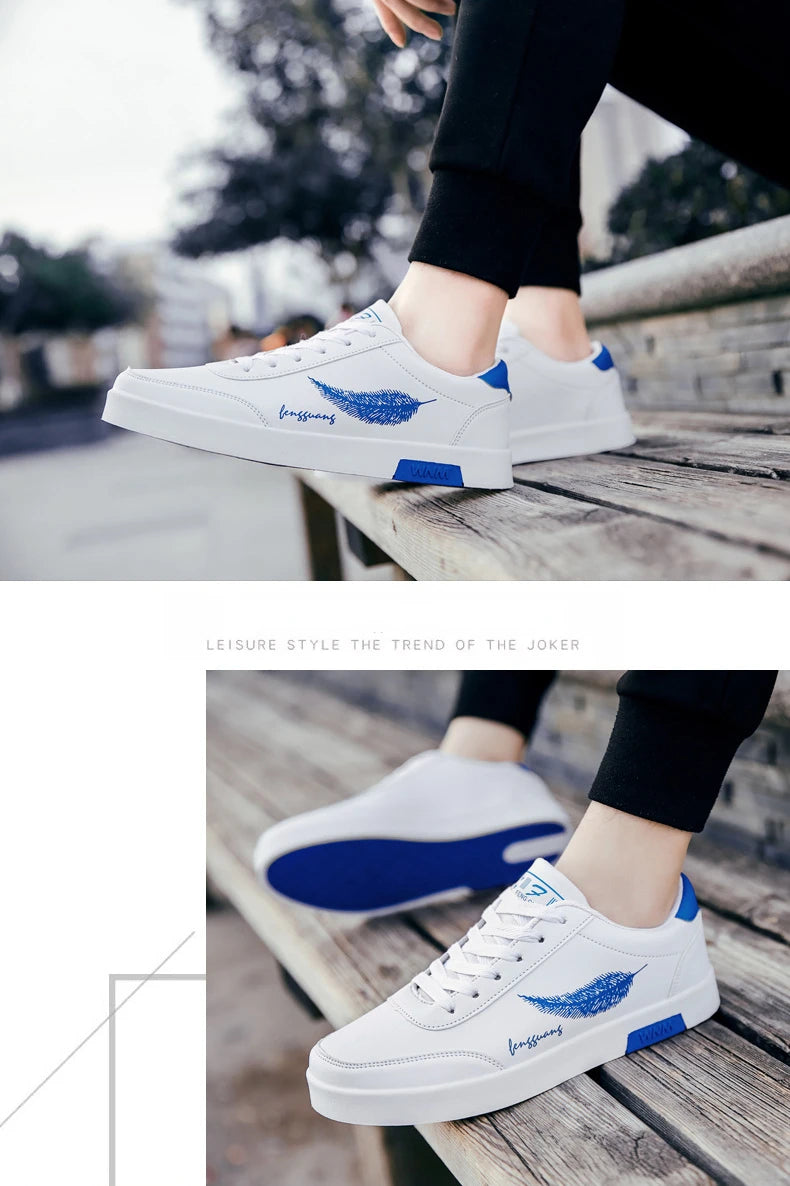 Homens brancos Calçados Esportivos Moda Homens Sapatos Casuais Homem de Couro Flats Conforto Resistente Tênis Casuais Masculinos Zapatillas De Hombre