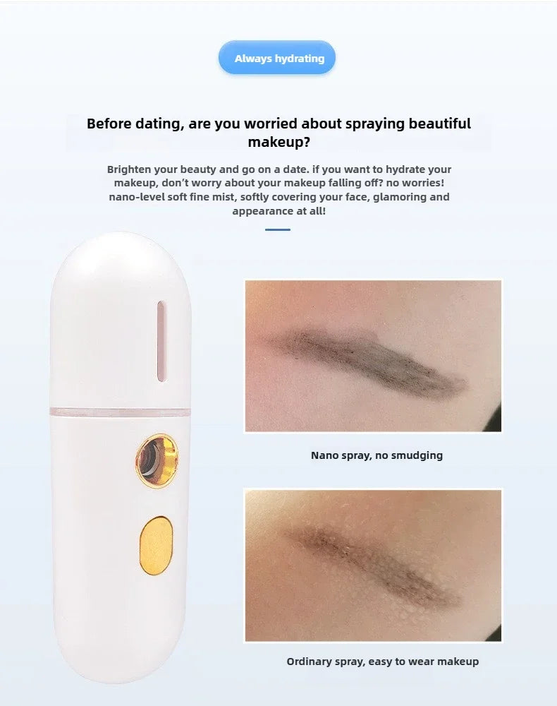 Mini Vaporizador Facial Nano Spray Hidratante