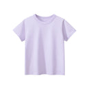 2024 Verão Meninas Meninos Camisetas Sólidas Roupas 100% Algodão Puro Manga Curta Amarelo Vermelho Verde Crianças UnderShirt Bottomming Roupas