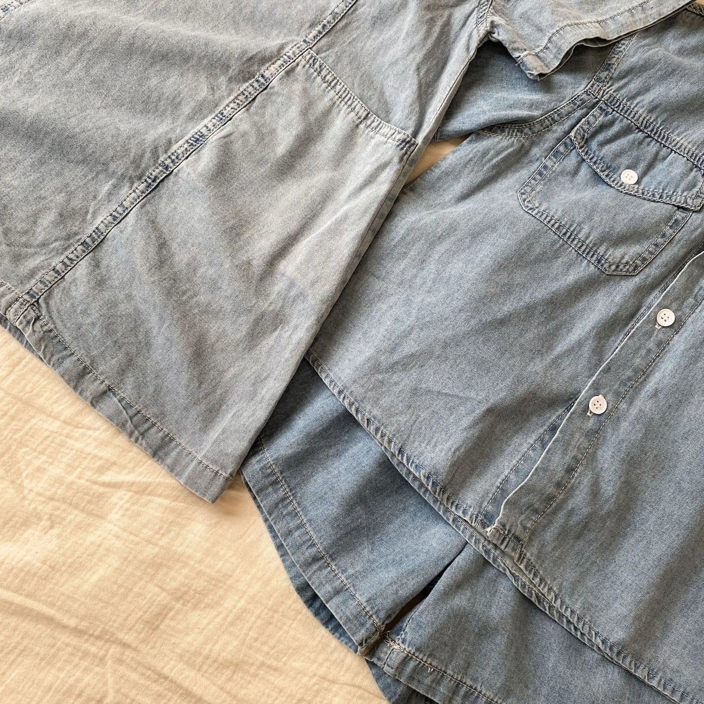 Roupas infantis 2025 verão novo terno jeans para menino ou vestido de menina casual roupas para irmão e irmã