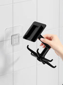 1 peça 360 graus rotativo pp punch free seis garras gancho cozinha espátula colher armazenamento cabide montado na parede