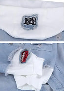 Lilo&stitch Hip Hop Jaquetas Jeans com Capuz para Homens Roupas Femininas Outono Inverno Jaqueta Masculina Patchwork Jaqueta Jeans Streetwear Roupas