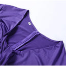 Vestido Maxi Fino Roxo Oco Out Mulheres Elegante Decote Em V Profundo Plissado Manga Cheia Vestidos Longos 2024 Vestes De Festa Da Senhora Da Moda