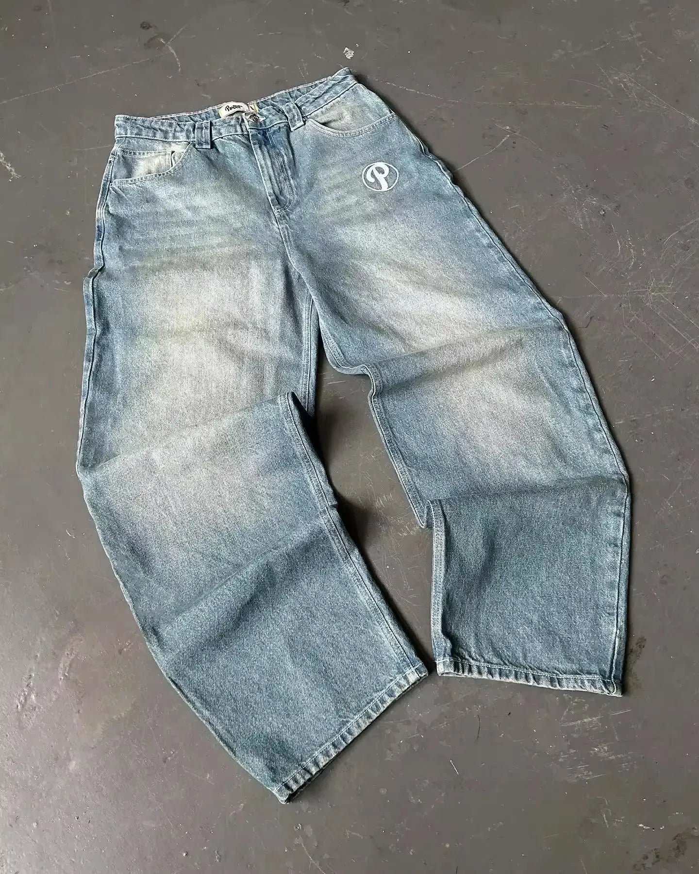 Moda americana 2025 Southpole New Y2k Branco Homens Estampado Jeans Gótico Retro Calças Soltas Calças Largas Casuais de Rua Calça Jeans Casal