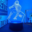 Homem-Aranha 3D Acrílico Luz Noturna USB Estéreo LED Lâmpada de Mesa Luz Fantasma Surpresa Presente de Aniversário LED Luz Usando USB e Bateria