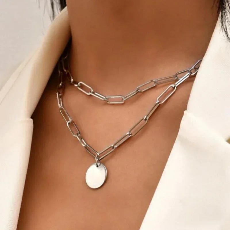 925 Sterling Silver Colar redondo de três camadas Simples Cobra Cadeia Charme Bola Cadeia Festa Presente de Casamento Jóias Requintadas Femininas