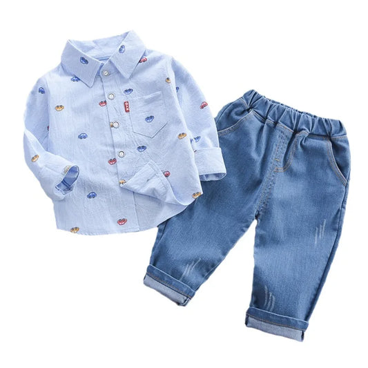 Nova Primavera Outono Bebê Meninos Roupas Terno Infantil Outfits Crianças Camisa Calças 2 Pçs/jogos Criança Traje Casual Crianças Fatos de Treino