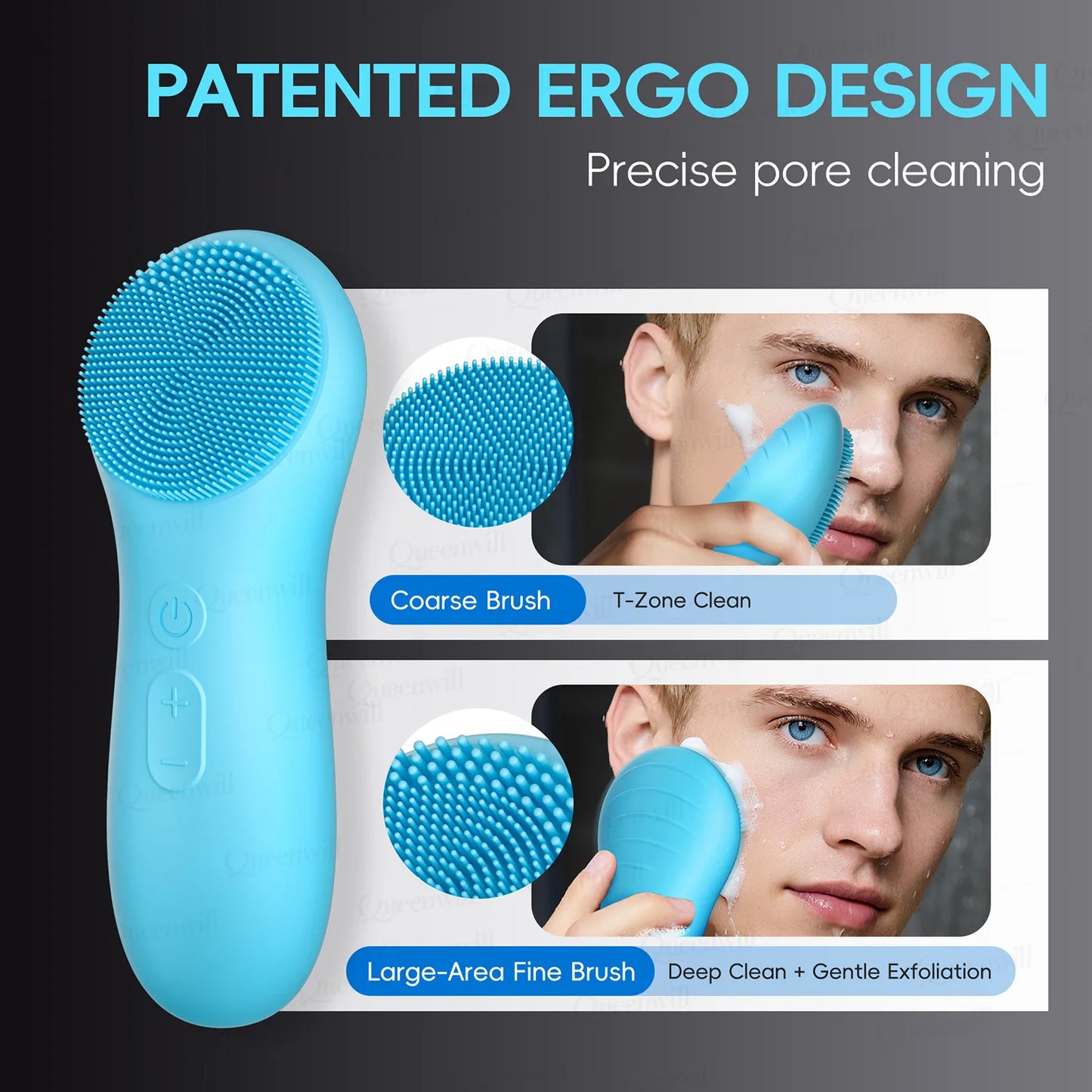Escova de Limpeza Facial Sônica Elétrica 2025 Limpeza Profunda dos Poros Vibratória com Aquecimento Aparelho de Limpeza Facial Cuidados com a Pele